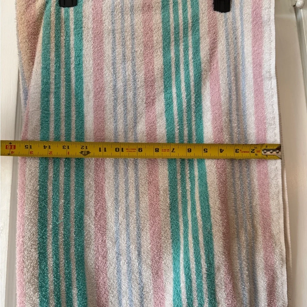 Vintage pink and green towel
